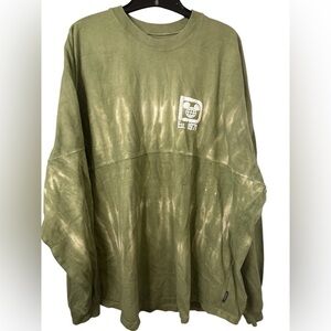 Walt Disney World Parks Spirit Jersey, Long Sleeve Green Tie Dye Size XLarge